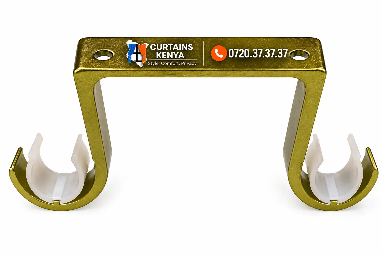 Gold brass curtain rod bracket